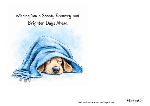 Get well pup under blanket