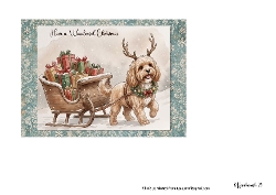 Cavapoo pulling sledge