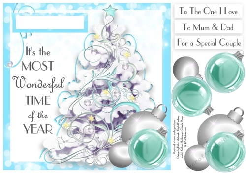Contemporary Christmas Tree - Aqua & Silver