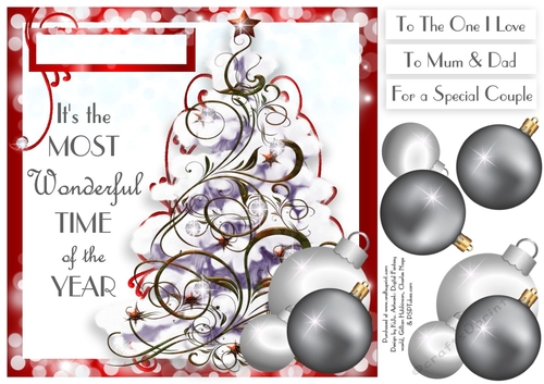 Contemporary Christmas Tree - Red & Silver
