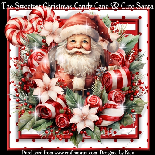 The Sweetest Christmas Candy Cane & Cute Santa 1