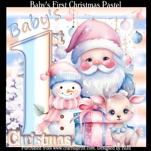 Babys First Christmas Pastel