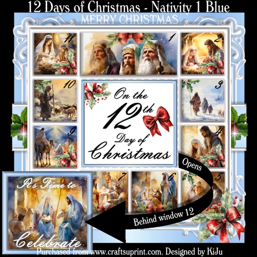 12 Days of Christmas - Nativity 1 - Blue