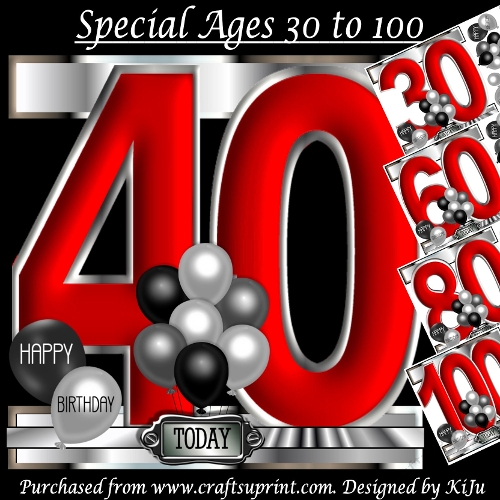 I Card - Special Ages 30 to 100 Red - Bumper kit