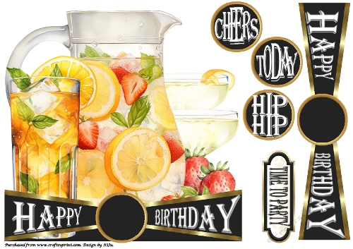 CHEERS to All The Years - PITCHER PARTY - Large Shaped Card Front