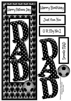 Footy Dad Large Dl Quick Card with Decoupage