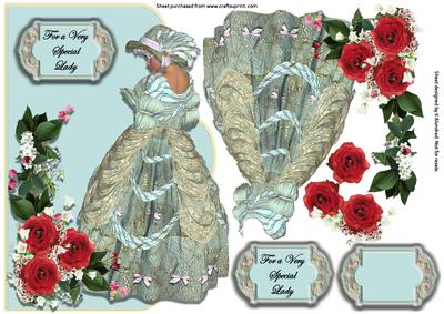 My Fair Lady Scalloped Edge Card Front with Decoupage 2