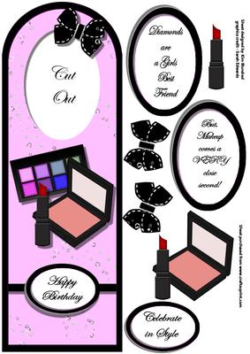 A Girls Best Friend Diamonds & Makeup Arch Top Aperture Card