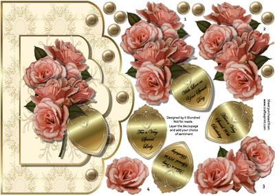 Roses for a Special Lady 90th & 100th Birthday Scallop Edge