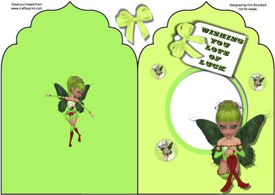 Good Luck Fairy Shaped Top Quick Card