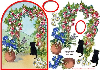 What a Wonderful World Arch Top Card Front with Decoupage