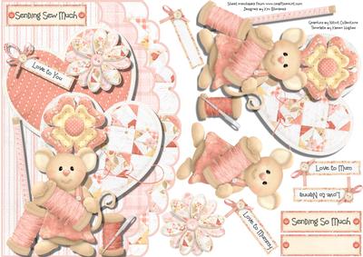 Sending Sew Much Love to You, Tripple Scallop Card Front