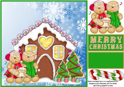 Cookie Town Carol Singing Couple 8 x 8 Card Front