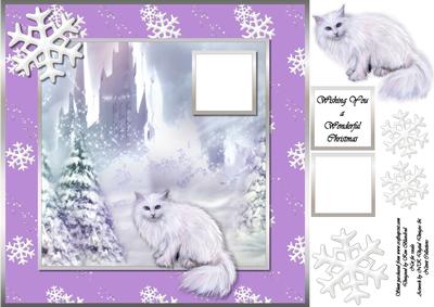 Winter Wonderland - Purrfect Christmas 8x8 Card Topper