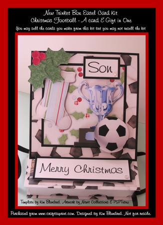 Trinket Box Easel Card - Christmas Football