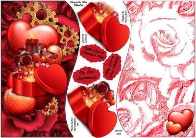 All About Love for 8x8 or A5 Topper, Insert & Decoupage