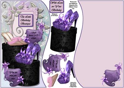 Birthday Boutique 8x8 or A5 Topper, Insert & Decoupage