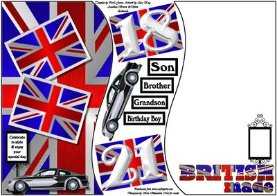 18th, 21st or General Union Jack for A5 or 8x8 Cards