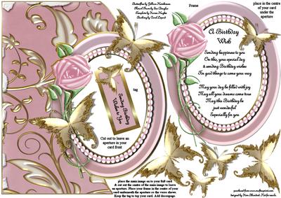 A Birthday Wish - Shaped Card Front with Aperture & Verse