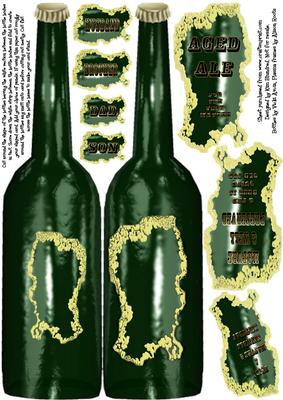 Mature & Well Preserved Beer Bottle Shaped Card