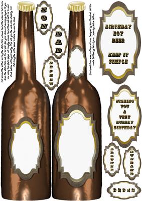 Birthday Boy Beer Bottle Shaped Card