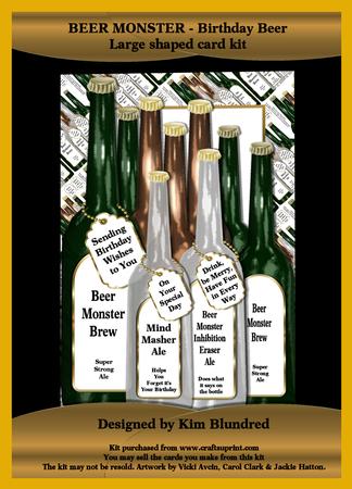 Beer Monster - Birthday Beer Large Shaped Card Kit
