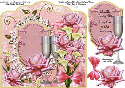 Roses & Romance Pink Scallop Top Card Front