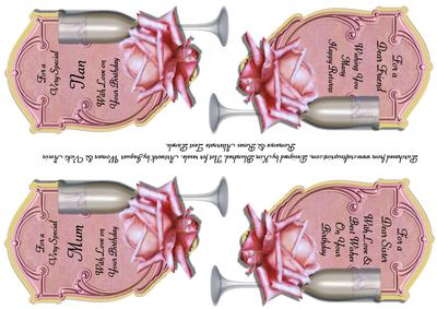 Roses & Romance Pink Scallop Top Card Alternate Text Panels