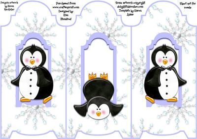 Winter Friends Trifold Card - Penguins