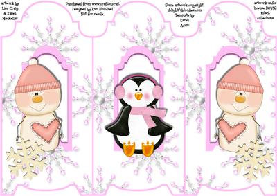 Winter Friends Trifold Card Sno-woman