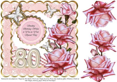 80th Birthday Roses & Pearls