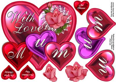 Mum, with Love . . . Shaped Topper