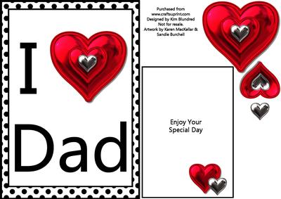 I Love Dad - Quick Card with Mini Insert