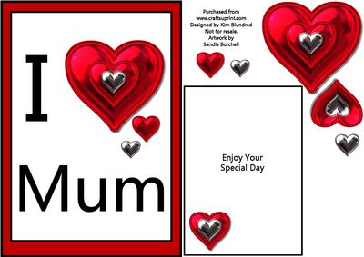 I Love Mum - Quick Card with Mini Insert