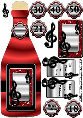 It's a Celebration - Champagne Bottle Red