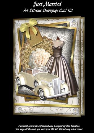 Just Married A4 Extreme Decoupage Kit