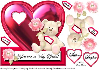 Beary Special - Shaped Card Sister or Daughter