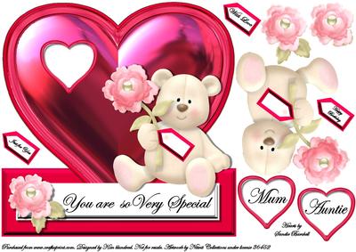 Beary Special - Shaped Card - Mum or Auntie
