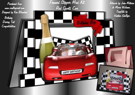 Framed Mini Kit - Red Sports Car