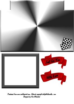 Framed Stepper Card Insert - Red Sports Car