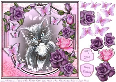 Misty Eyes Kitten - 8x8 Topper