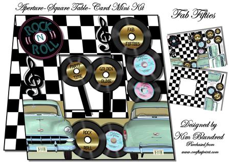 Aperture-square Table-card Mini Kit - Fab Fifties