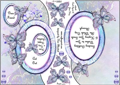 Beautiful Butterflies - Shaped Topper, Insert & Decoupage