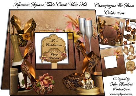 Aperture-square Table-card - Champagne & Shoes Celebration