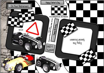 Vintage Racing - Shaped Topper, Insert & Decoupage