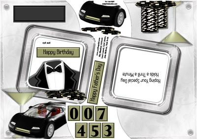 Shaken, Not Stirred - Shaped Topper, Insert & Decoupage