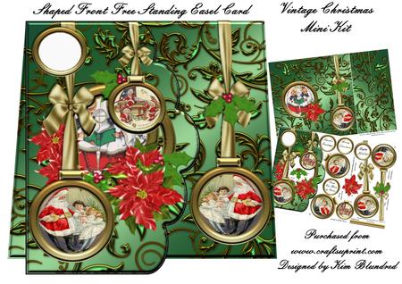 Shaped Front Free Standing Easel - Vintage Christmas