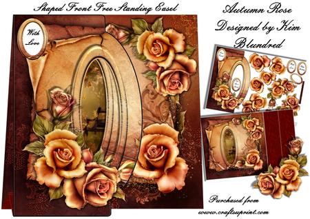 Shaped Front Free Standing Easel - Autumn Rose