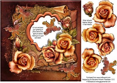 Add Your Own Greeting - Roses on Russet