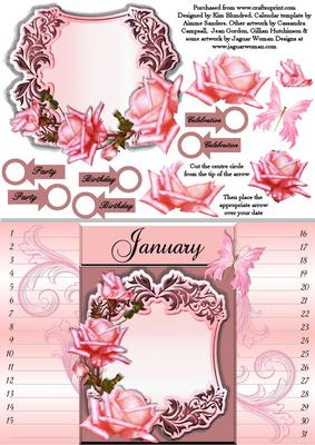 January - Any Year - A5 Landscape Calendar Card